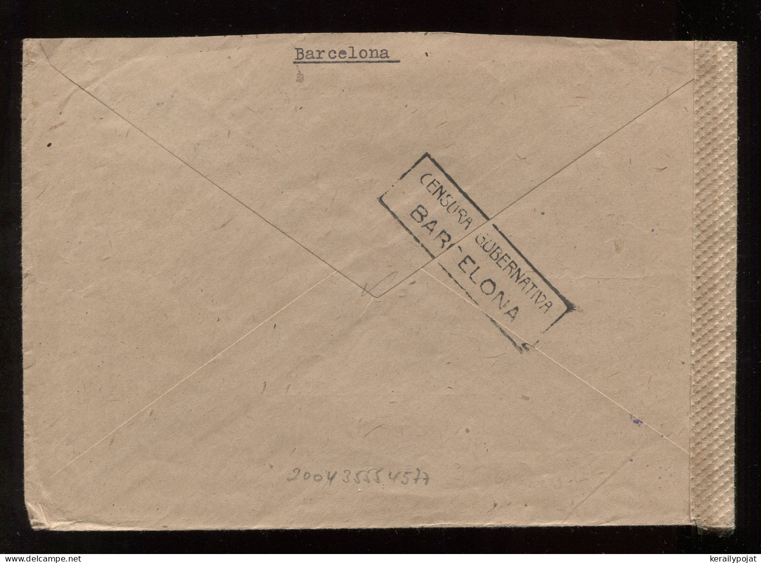 Spain 1943 Barcelona Censored Air Mail Cover To Frankfurt__(8910) - Lettres & Documents