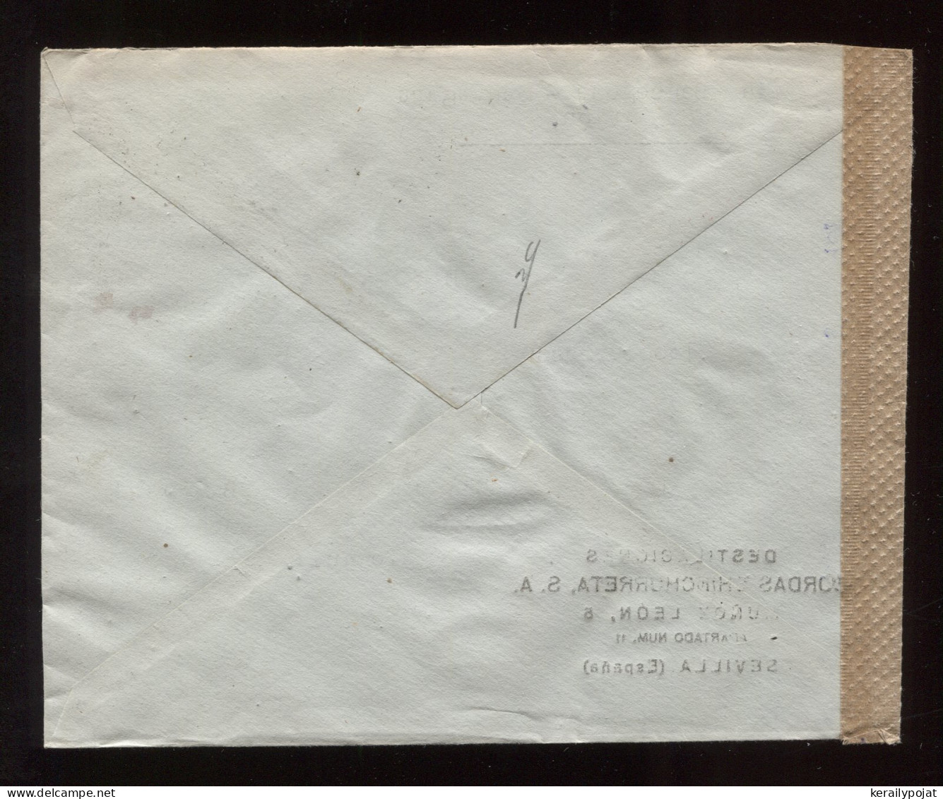 Spain 1942 Sevilla Censored Air Mail Cover To Baden__(8897) - Lettres & Documents