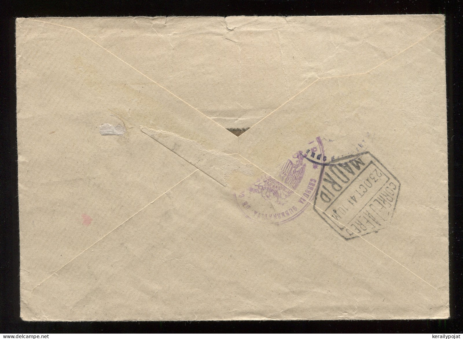 Spain 1941 Bilbao Air Mail Cover__(8872) - Brieven En Documenten