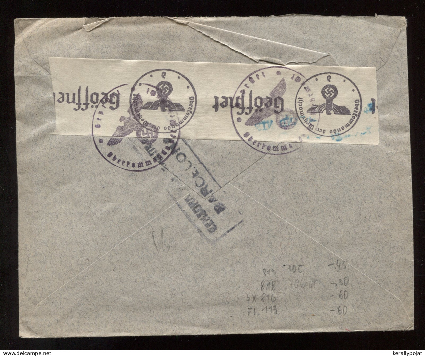 Spain 1941 Barcelona Censored Air Mail Cover To Heidenau__(9117) - Cartas & Documentos