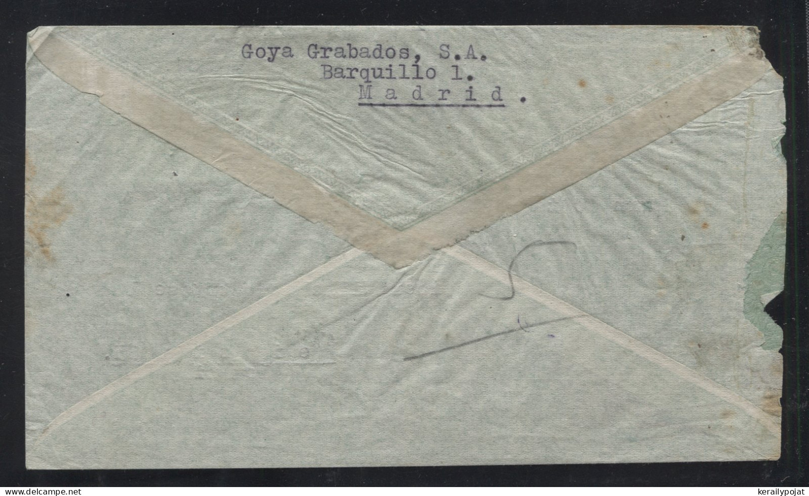 Spain 1940's Madrid Censored Air Mail Cover To Leipzig__(8949) - Briefe U. Dokumente