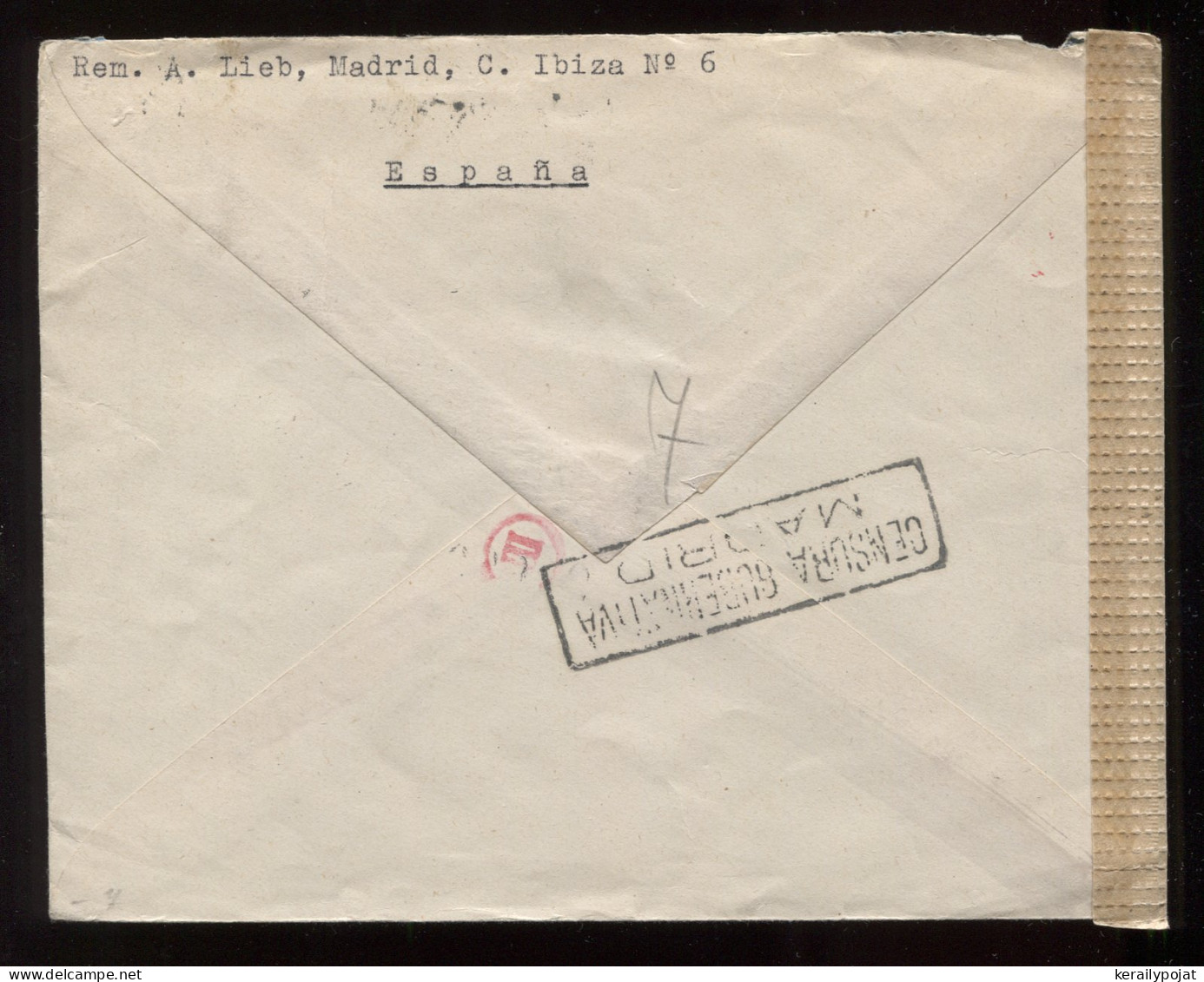 Spain 1940's Madrid Censored Air Mail Cover To Göppingen__(8898) - Briefe U. Dokumente