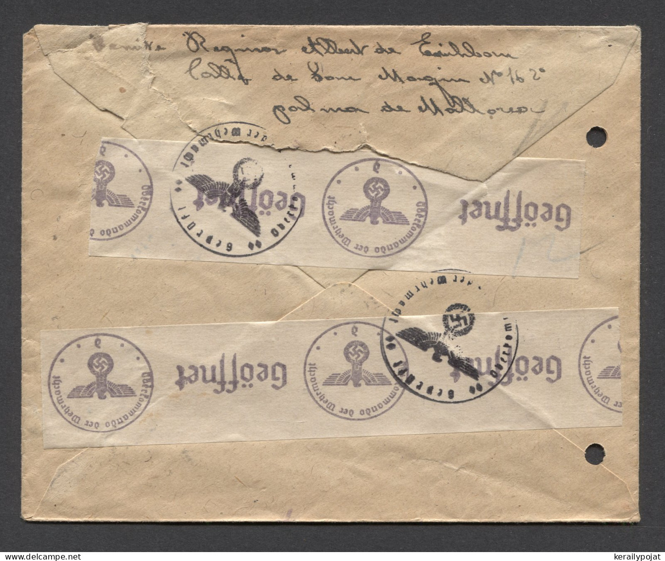 Spain 1940's Censored Air Mail Cover To Stuttgart__(8876) - Brieven En Documenten