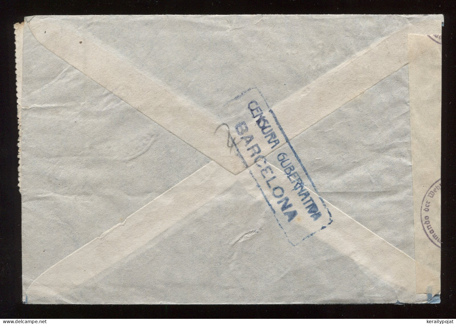 Spain 1940's Censored Air Mail Cover To Dusseldorf__(8892) - Brieven En Documenten