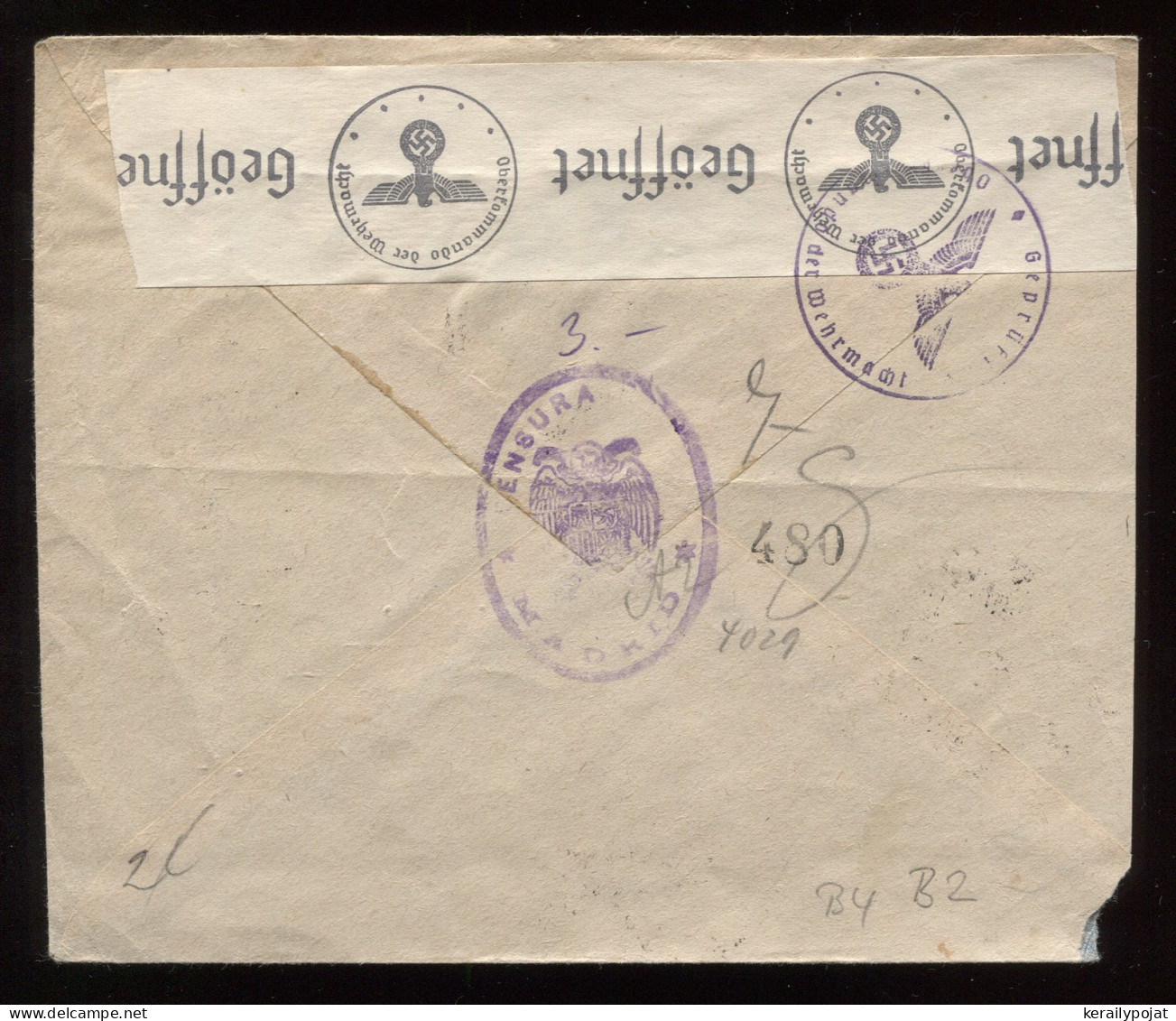 Spain 1940 Madrid Air Mail Cover To Germany__(8857) - Covers & Documents