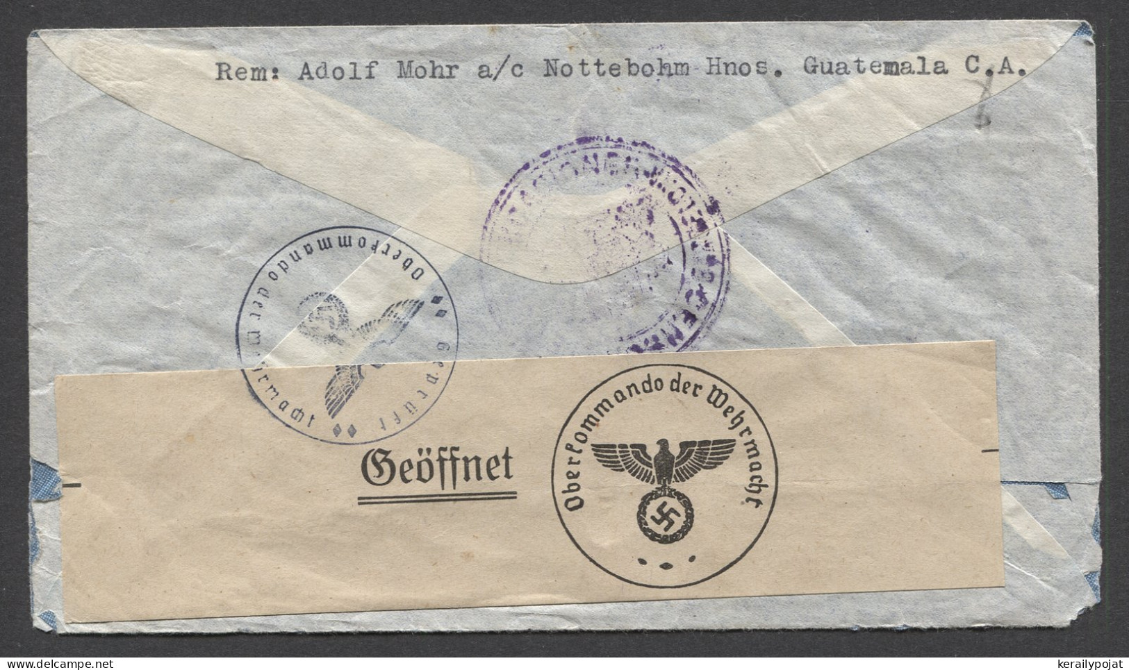 Spain 1940 Barcelona Censored Air Mail Cover To Hamburg__(9192) - Briefe U. Dokumente