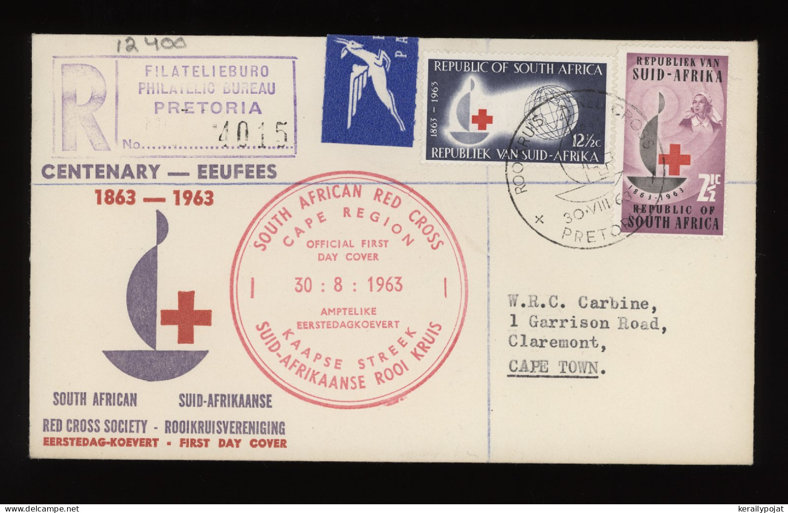 South Africa 1963 Pretoria Registered Cover__(12400) - Storia Postale