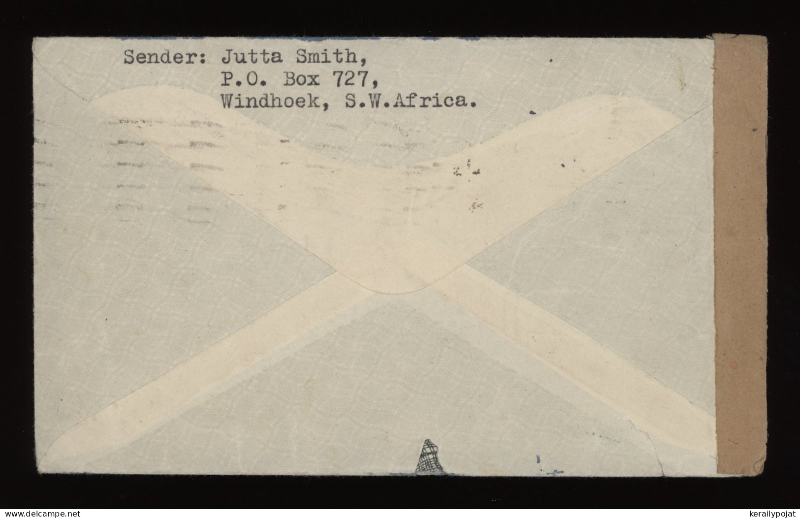 South West Africa 1948 Windhoek Censored Air Mail Cover To Germany__(9549) - Südwestafrika (1923-1990)