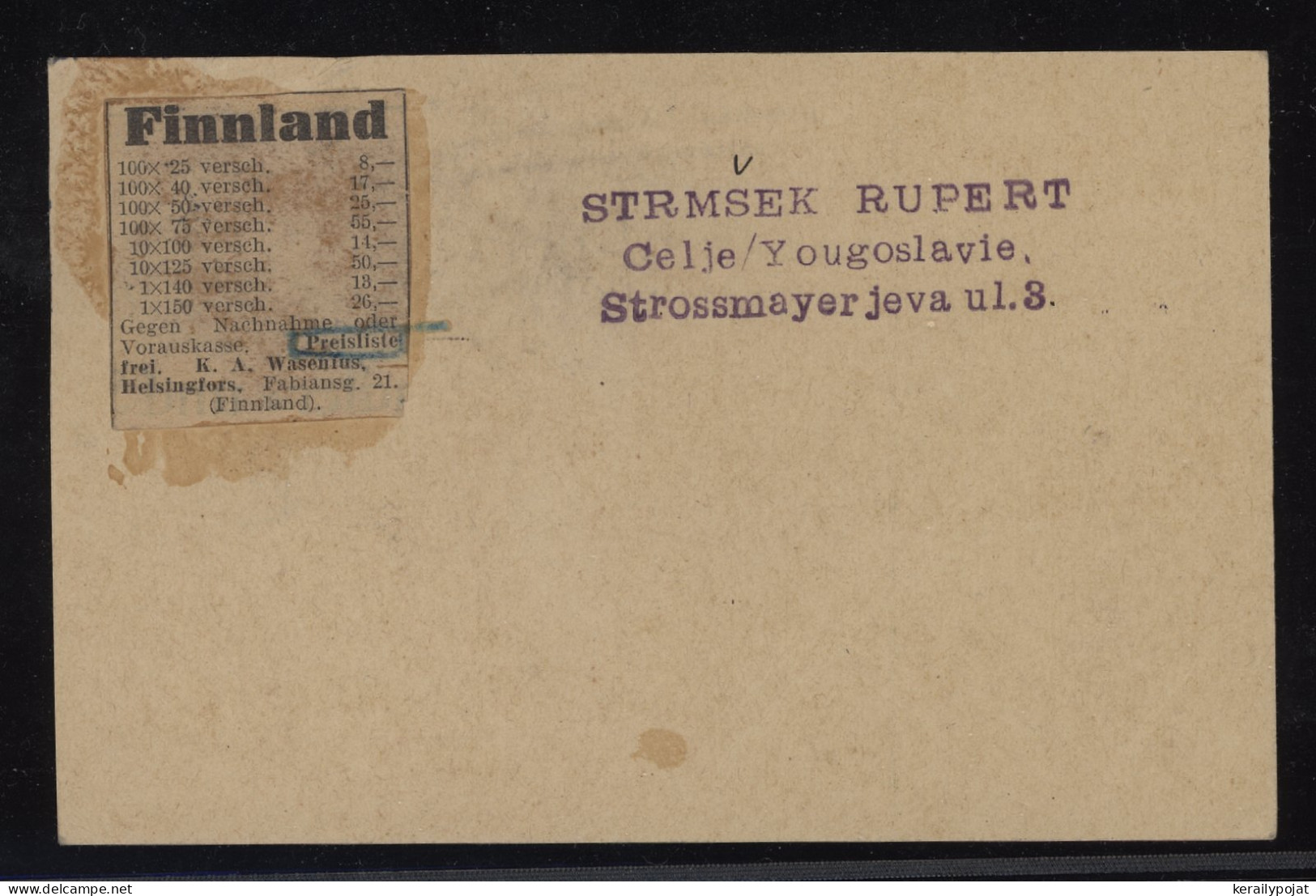 Yugoslavia 1930 Celje Stationery Card To Finland__(12474) - Entiers Postaux