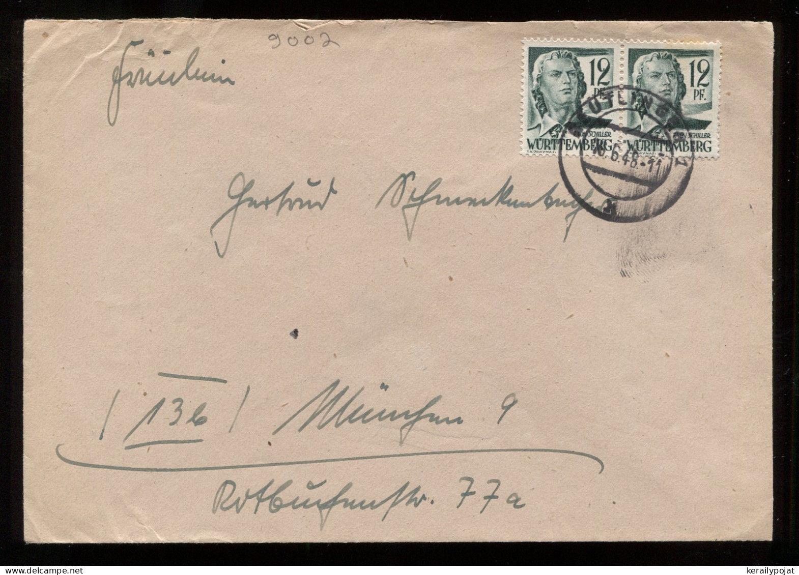 Wurttemberg 1948 Reutlingen Cover To Munchen__(9002) - Briefe U. Dokumente