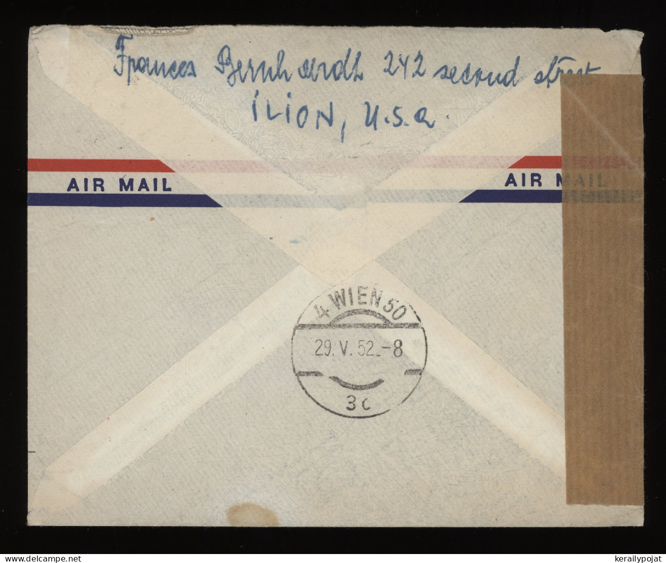 USA 1952 New York Censored Cover To Austria__(9619) - Lettres & Documents