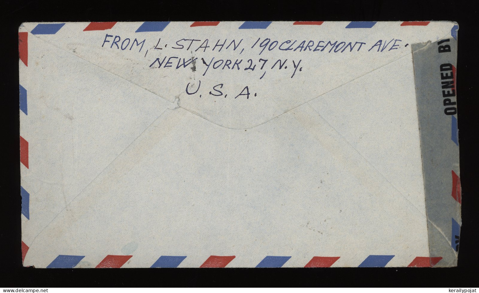 USA 1946 New York Censored Air Mail Cover To Germany__(9621) - 2c. 1941-1960 Briefe U. Dokumente