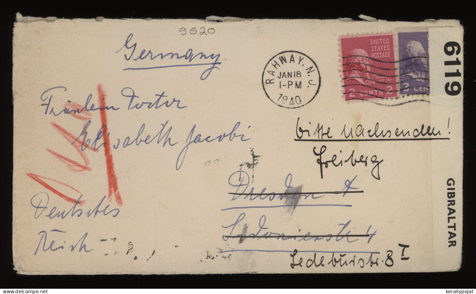 USA 1940 Rahwat Censored Cover To Germany__(9620) - Cartas & Documentos