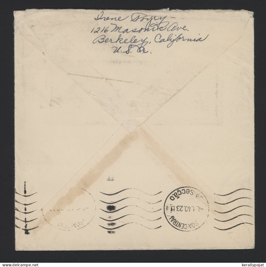 USA 1940 San Francisco Censored Air Mail Cover To Finland__(10331) - 1c. 1918-1940 Briefe U. Dokumente