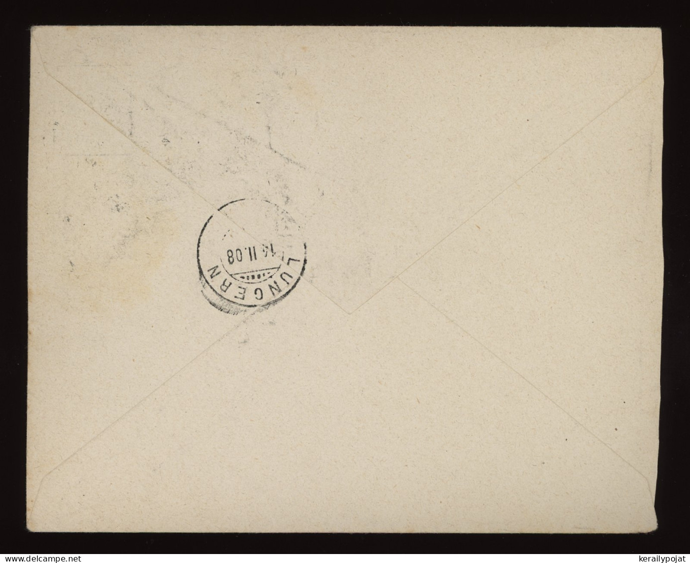 Switzerland 1908 Zurich Stationery Envelope To Lungern__(10906) - Entiers Postaux