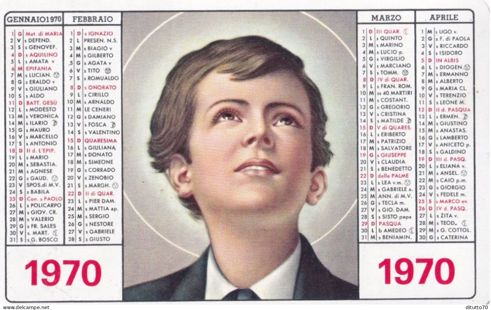 Calendarietto - S.gabriele - Don  Bosco - Anno 1970 - Small : 1961-70
