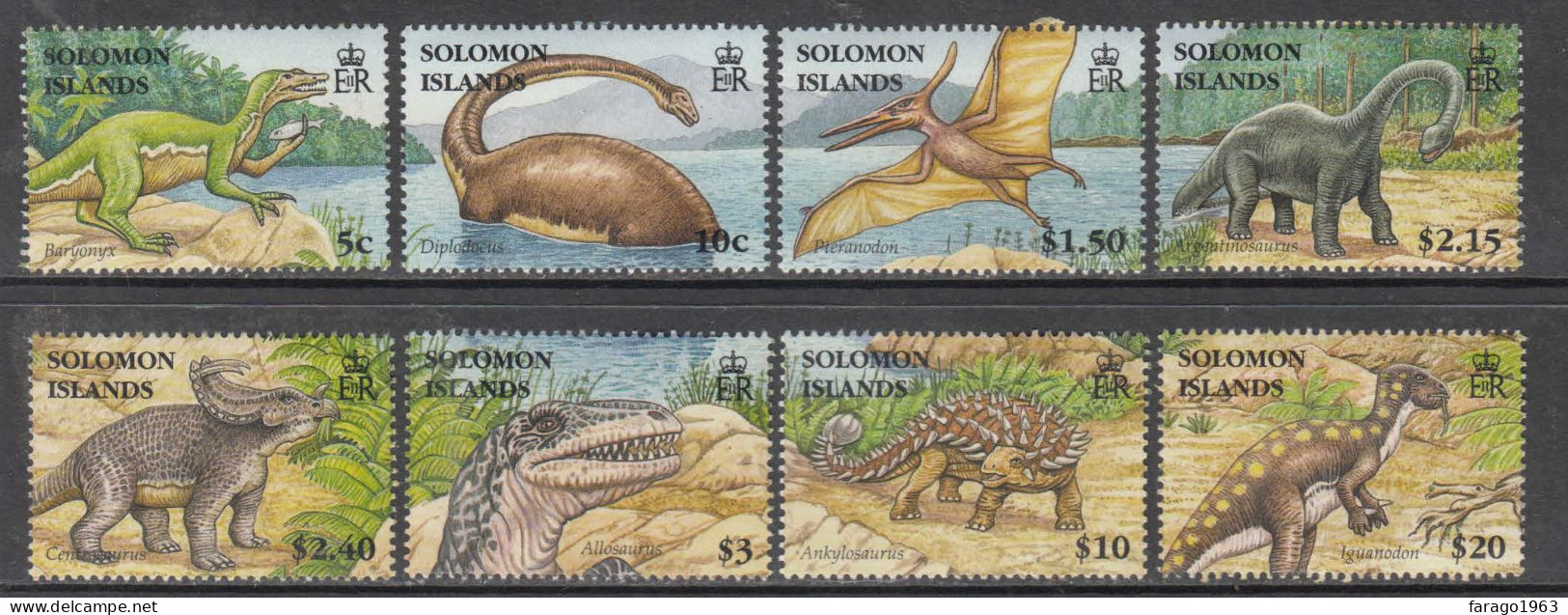 2006 Solomon Islands Dinosaurs Complete Set Of 8 MNH - Isole Salomone (1978-...)