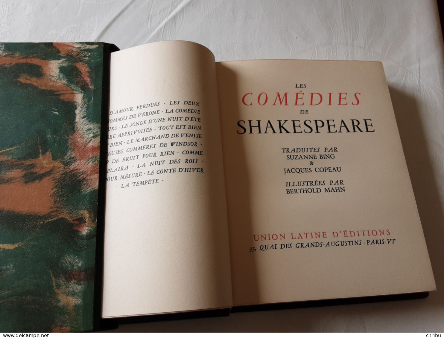 LES COMEDIES DE SHAKESPEARE  EDITION ORIGINALE 1952 LOT DE 7 VOLUMES - Andere & Zonder Classificatie