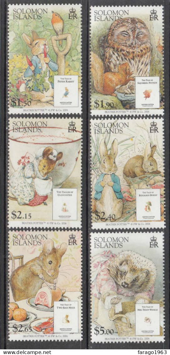 2006 Solomon Islands Beatrix Potter Per Rabbit Literature  Complete Set Of 6 MNH - Salomoninseln (Salomonen 1978-...)