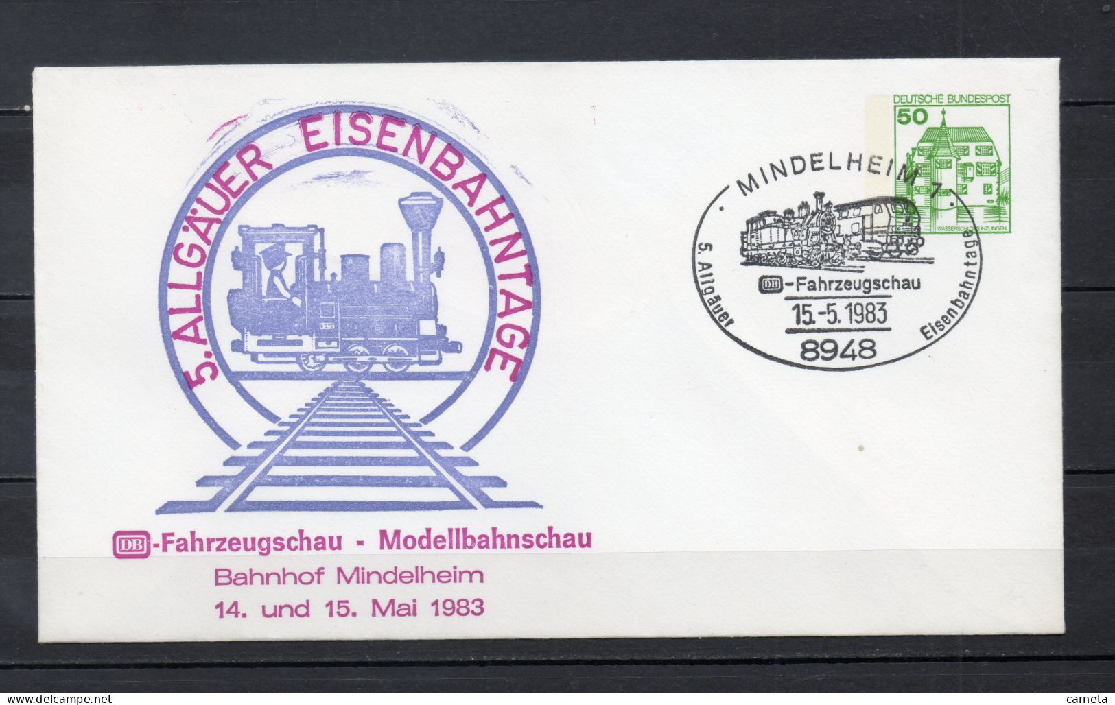 ALLEMAGNE FEDERALE ENTIER POSTAL  N° 877  SUR ENVELOPPE    COTE  ? €    TRAIN - Private Covers - Used