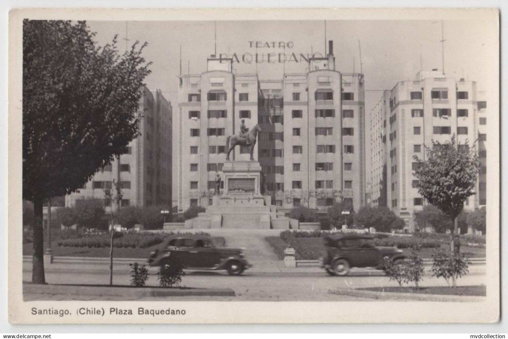 CHILE Santiago Plaza Baquedano REAL PHOTO Old PC CPA 1930s Aprox. - Chili