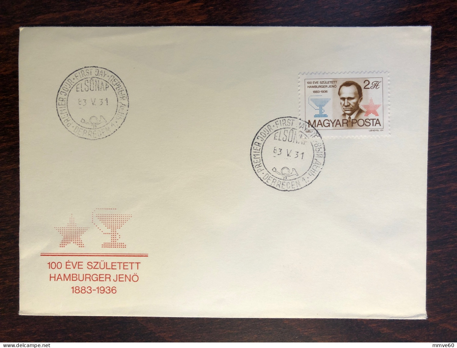 HUNGARY FDC COVER 1983 YEAR DOCTOR JENO HAMBURGER HEALTH MEDICINE STAMPS - FDC