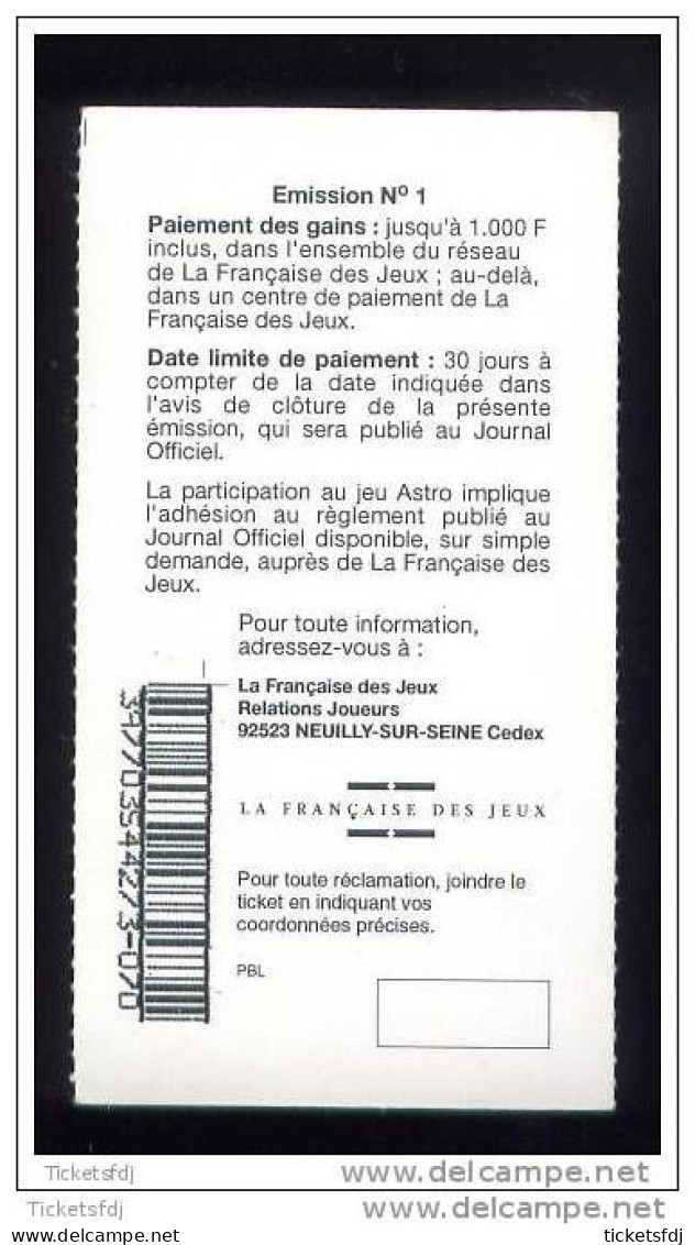 grattage FDJ - le ticket ASTRO 39770 PBL au choix - FRANCAISE DES JEUX
