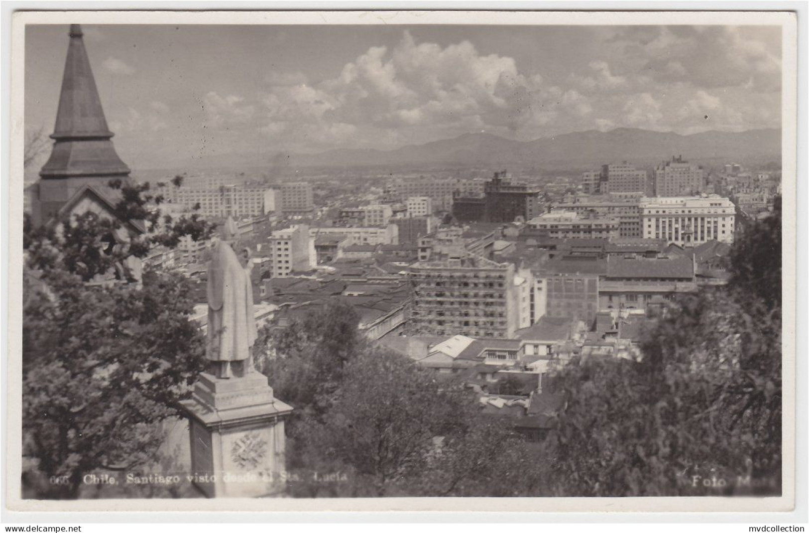 CHILE Santiago Visto Desde El Sta. Lucía  Foto Mora REAL PHOTO PC CPA - Chili