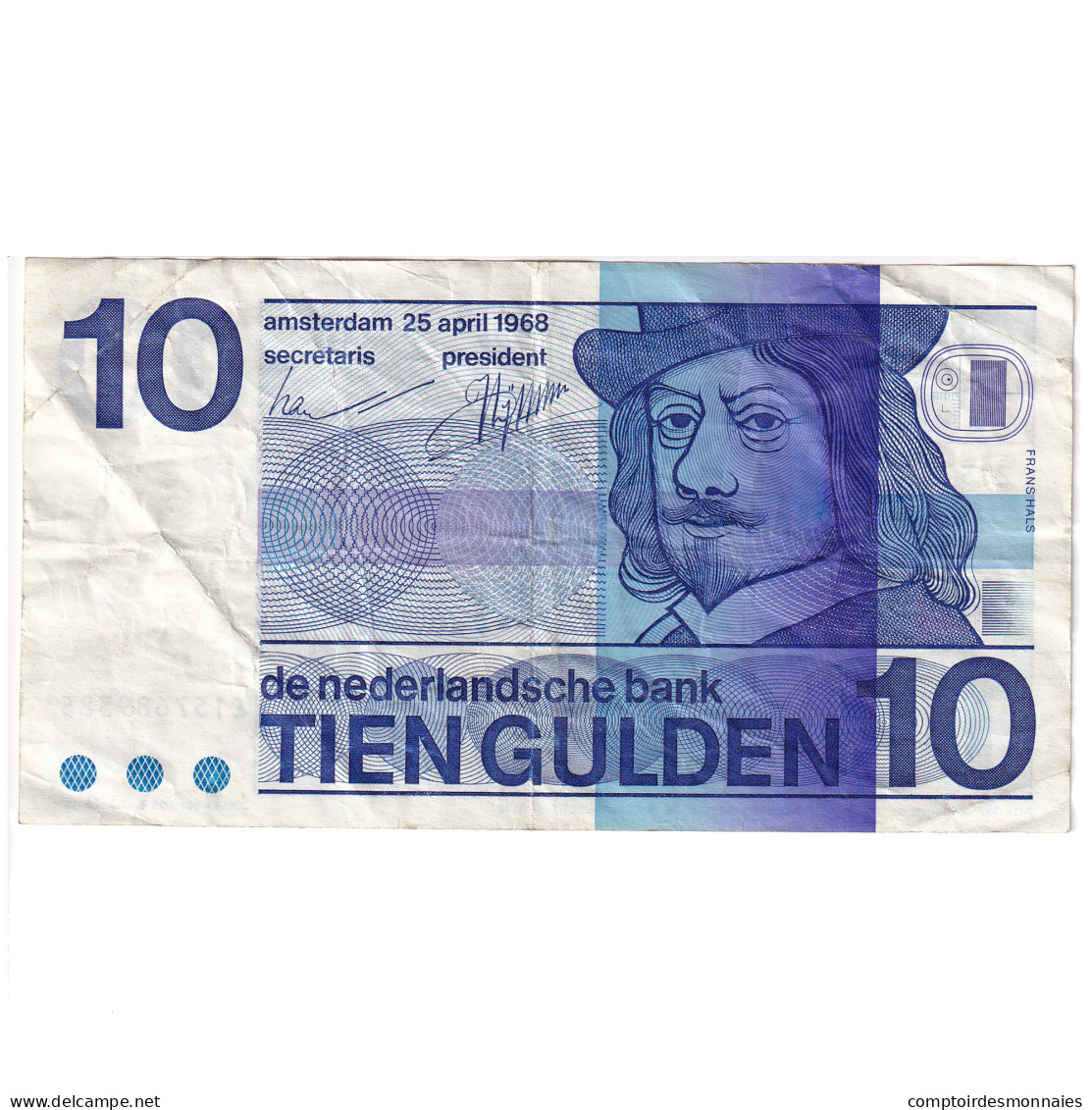 Billet, Pays-Bas, 10 Gulden, 1968, 1968-04-25, KM:91b, TB+ - 10 Gulden