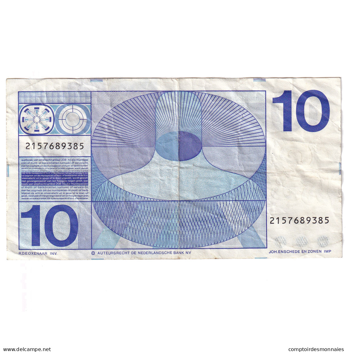 Billet, Pays-Bas, 10 Gulden, 1968, 1968-04-25, KM:91b, TB+ - 10 Florín Holandés (gulden)