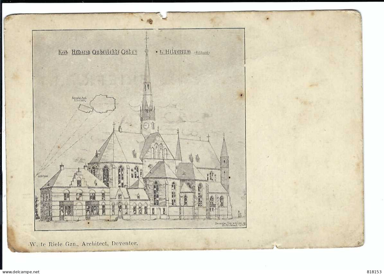 Kerk H Maria Onbevlekt Ontv. Te Hilversum     W. Te Riele Gzn. Architect ,Deventer (toestand Zie Scan) - Hilversum