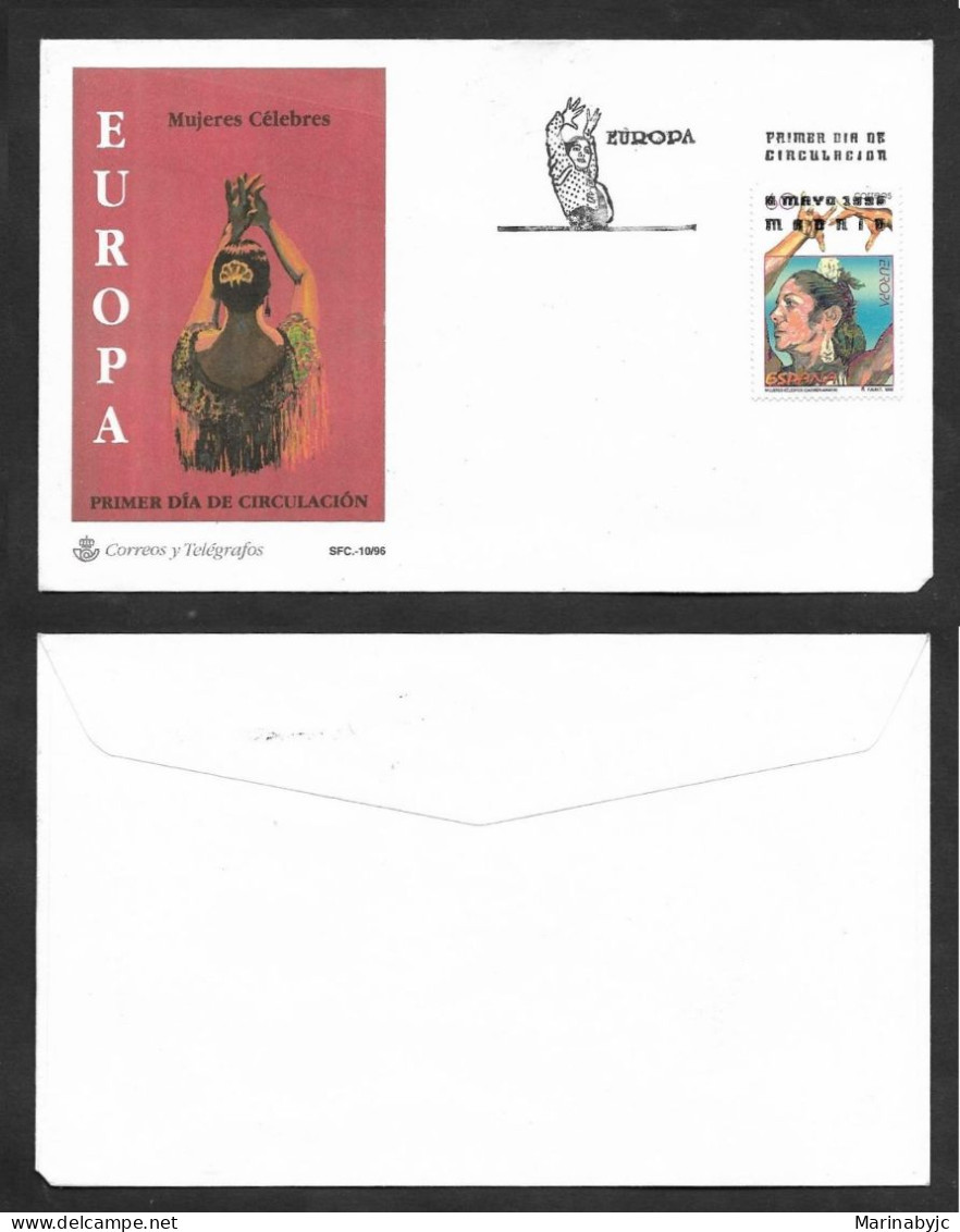 SE)1996 SPAIN, EUROPEAN BROADCAST, FAMOUS WOMEN, CARMEN AMAYA, 1913 - 1963, DANCER, FDC - Usati