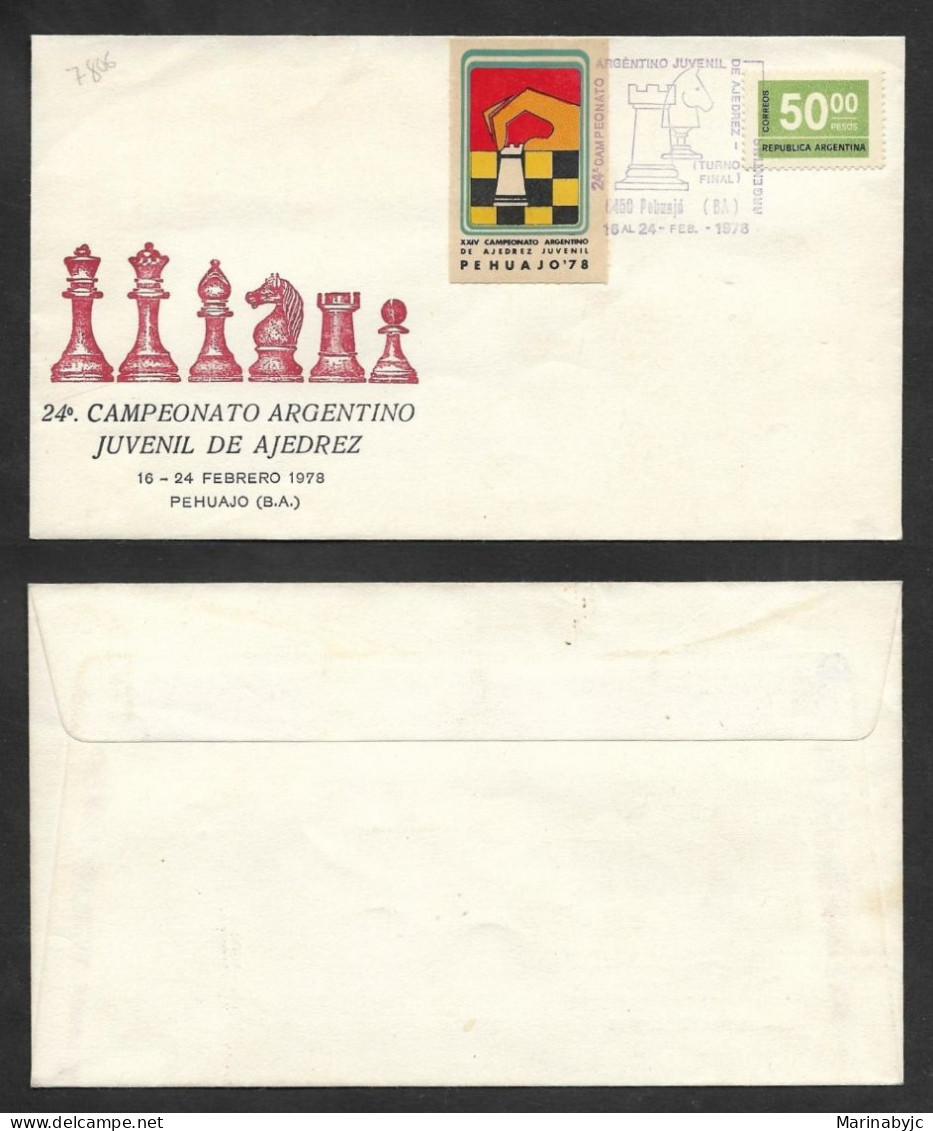 SE)1978 ARGENTINA, CHESS, 24TH ARGENTINE YOUTH CHESS CHAMPIONSHIP '78, NUMERAL 50C, FDC - Used Stamps