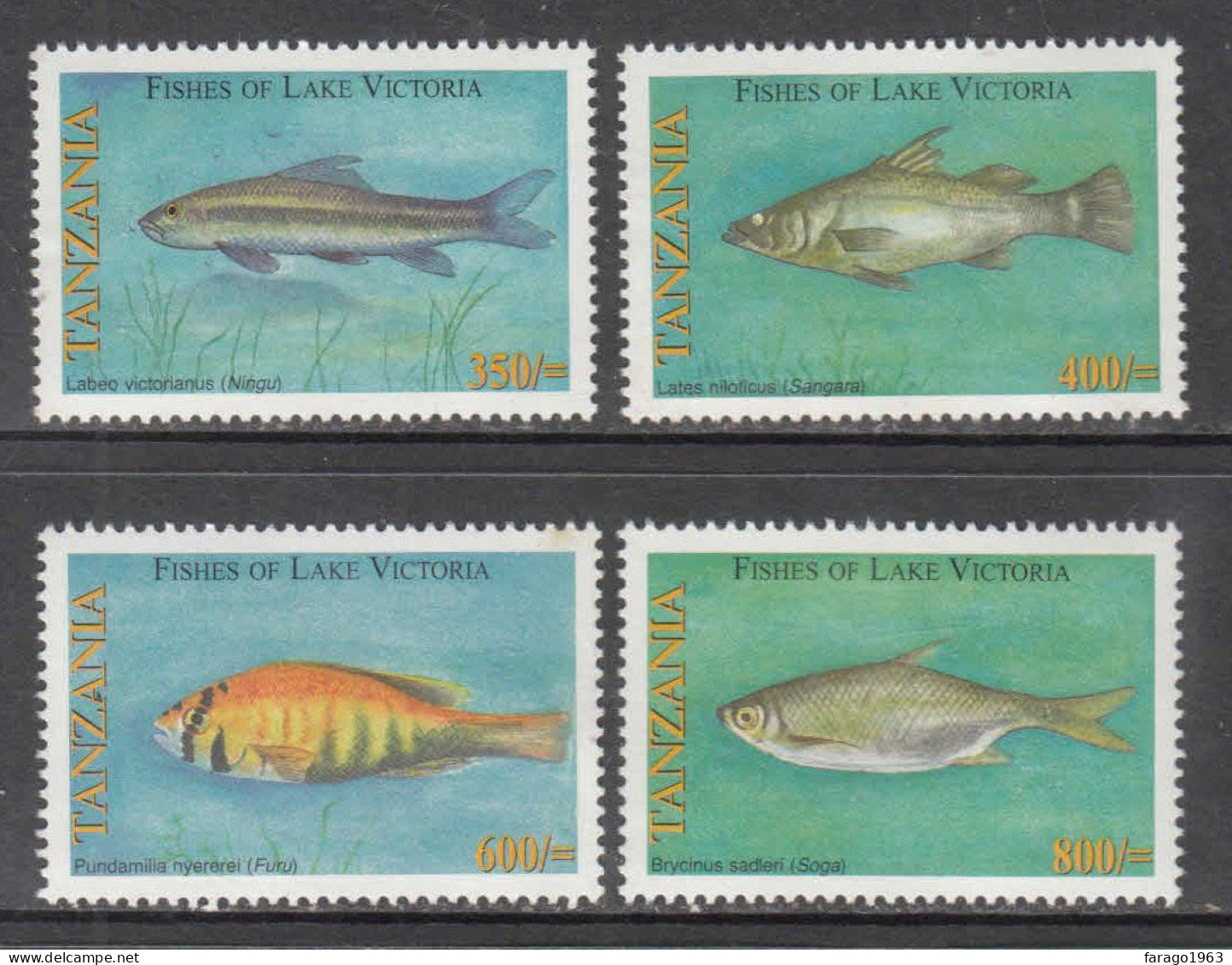 2005 Tanzania Fish Of Lake Victoria JOINT ISSUE Complete Set Of 4 MNH - Tanzania (1964-...)