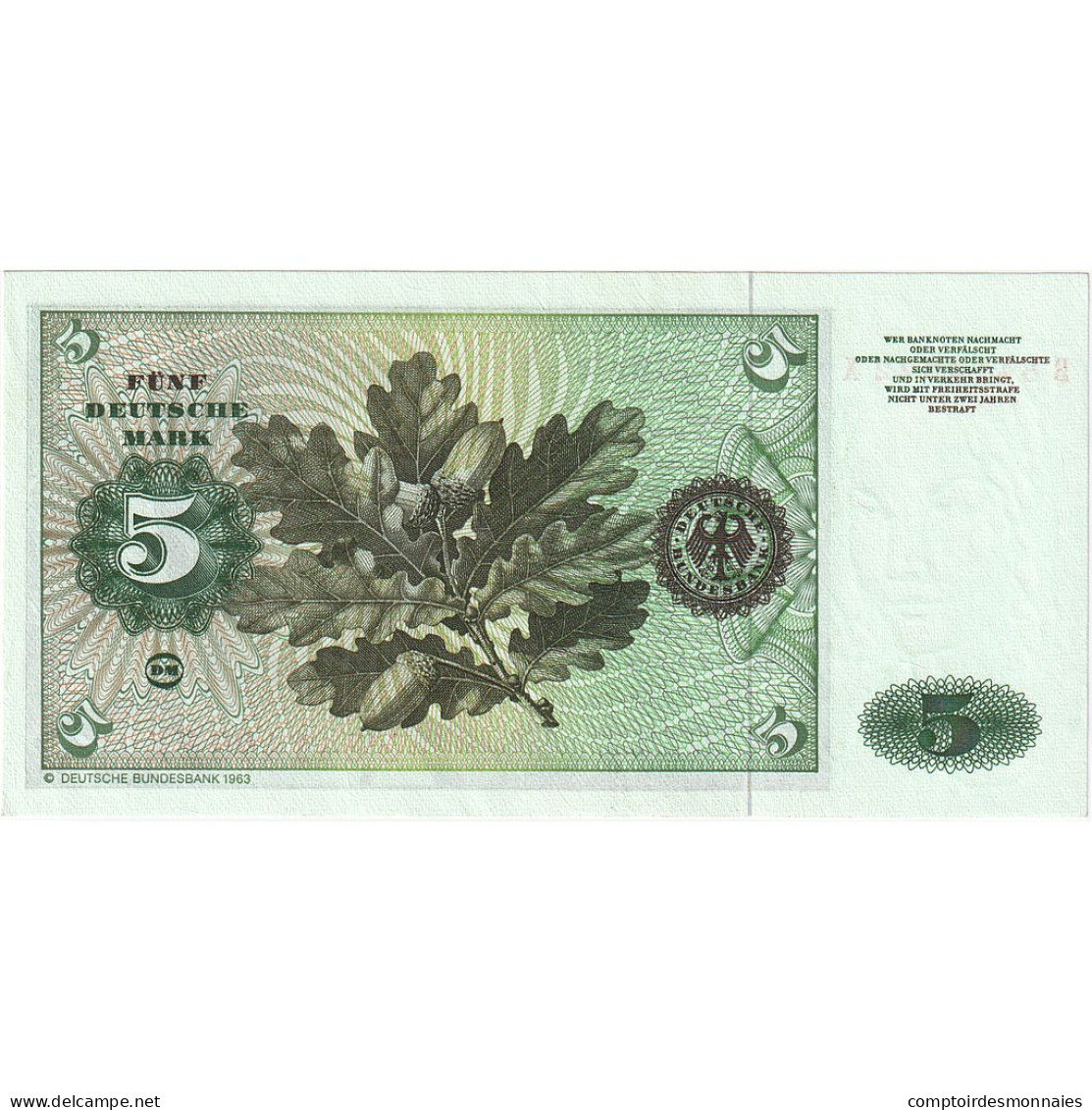 République Fédérale Allemande, 5 Deutsche Mark, 1980, 1980-01-02, KM:30b - 5 Deutsche Mark