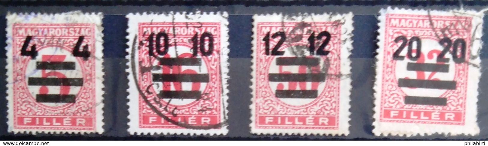 HONGRIE                       TAXE 114 + 115 + 118 + 119                      OBLITERE - Postage Due