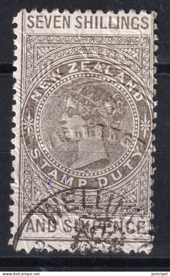 NEW ZEALAND 1882/1914 QV. TAX STAMPS 7/6 GOOD USED - Usati