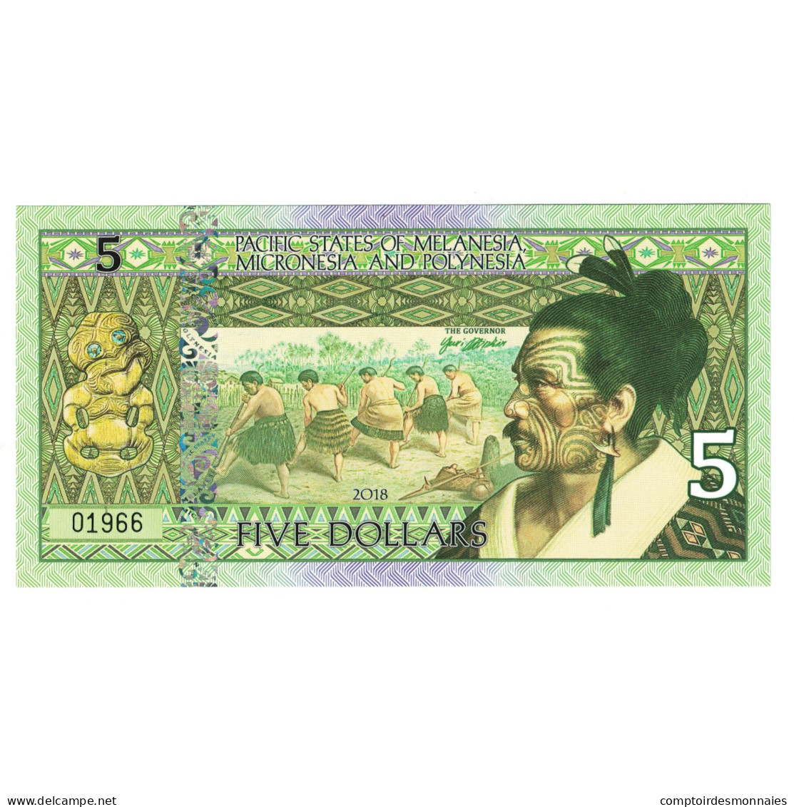 Billet, États-Unis, 5 Dollars, 2018, PACIFIC STATES OF MELANESIA MICRONESIA AND - Da Identificare