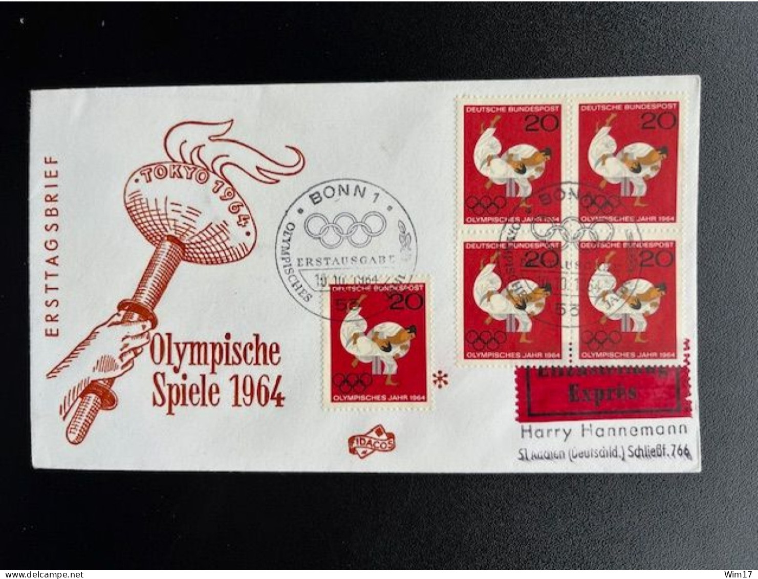 GERMANY 1964 EXPRESS FDC OLYMPIC GAMES TOKYO 10-10-1964 DUITSLAND DEUTSCHLAND EXPRES EILBOTEN JUDO - 1961-1970