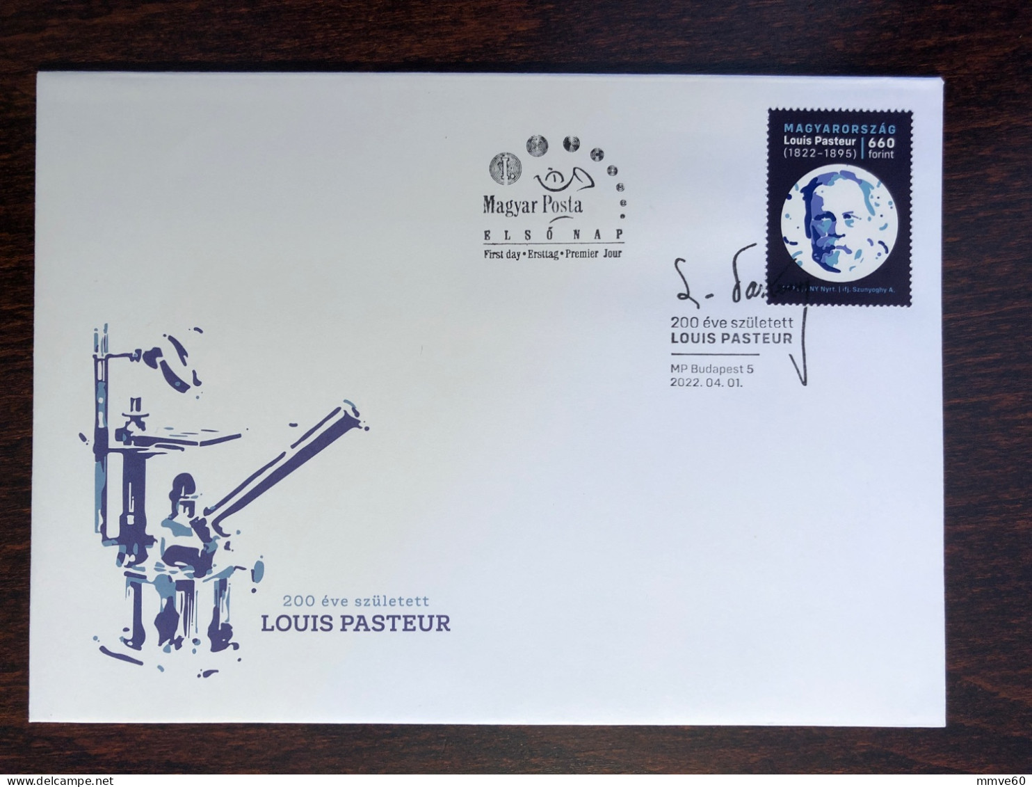 HUNGARY FDC COVER 2022 YEAR PASTEUR HEALTH MEDICINE STAMPS - FDC