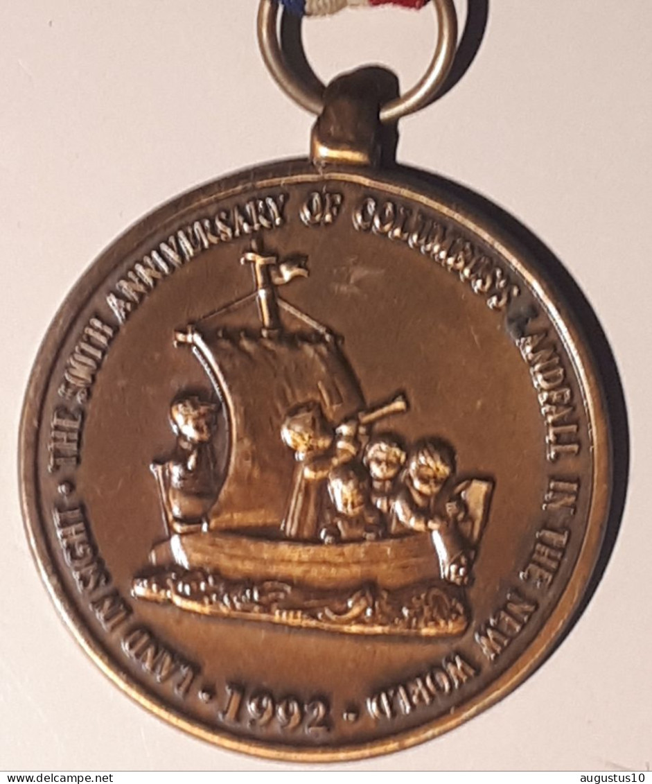 M.J Hummel GOEBEL 1992 :Medaille 3,5 Cm Schip Met Hummels Nav 500 J Ontdekking America - Altri & Non Classificati