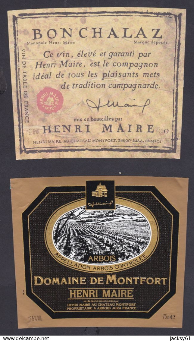 94 etiquettes vin du jura ( henri maire )