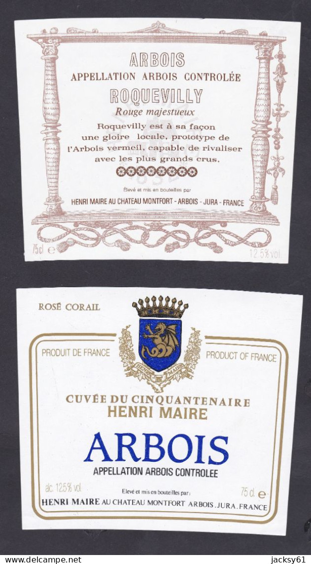 94 etiquettes vin du jura ( henri maire )