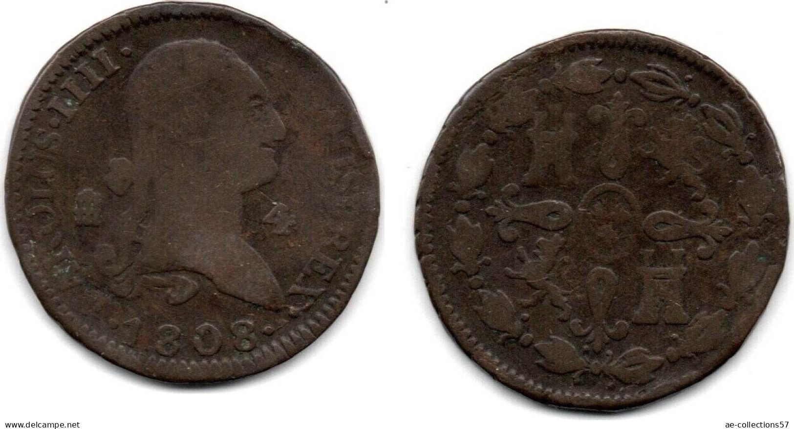 MA 31636 / Espagne - Spain - Spanien 4 Maravedis 1808 TB - Erstausgaben