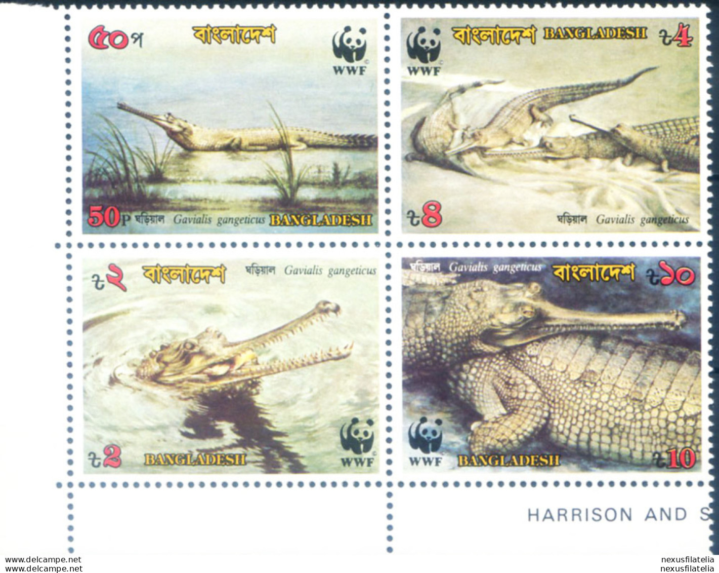 Fauna. WWF. Gaviale 1990. - Bangladesch