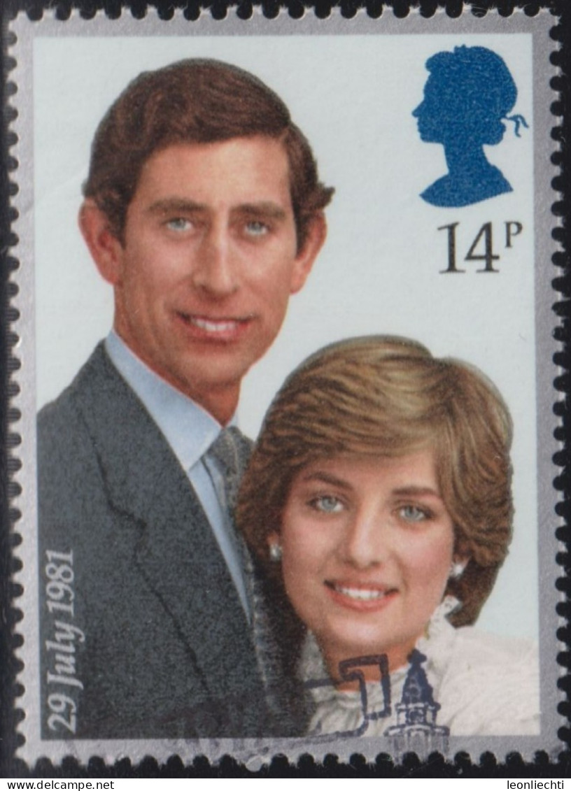 1981 Grossbritannien ° Mi:GB 884,Yt:GB 1001, Sg:GB 1160, AFA:GB 968, Un:GB 1001, Prince Charles And Lady Diana Spencer - Usados