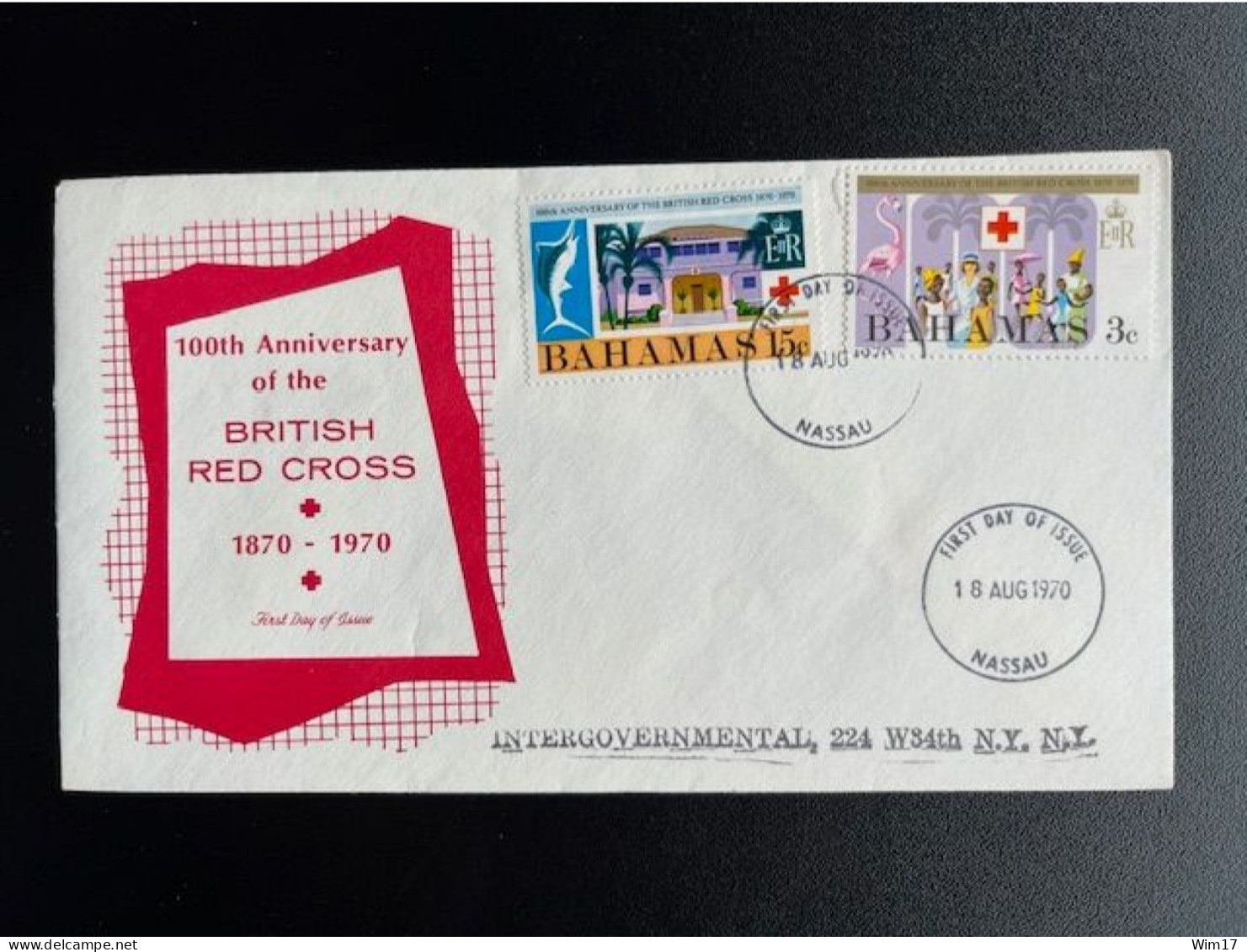 BAHAMAS 1970 CIRCULATED FDC BRITISH RED CROSS - 1963-1973 Interne Autonomie