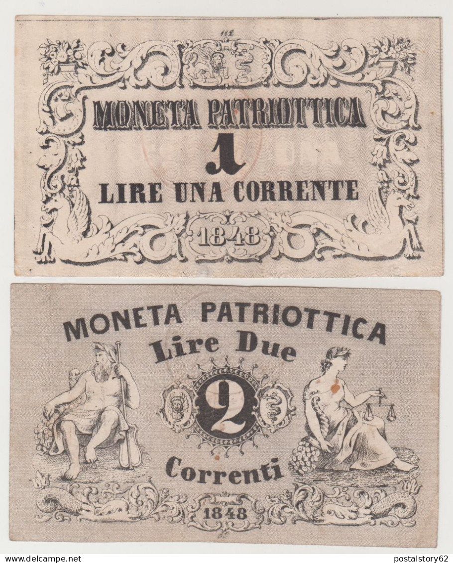 Repubblica Di Venezia, Governo Provvisorio : 1+2+3+5  Lire Correnti 1848 - [ 4] Vorläufige Ausgaben