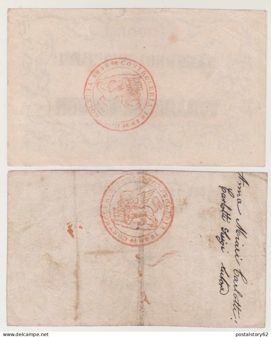 Repubblica Di Venezia, Governo Provvisorio : 1+2+3+5  Lire Correnti 1848 - [ 4] Provisional Issues