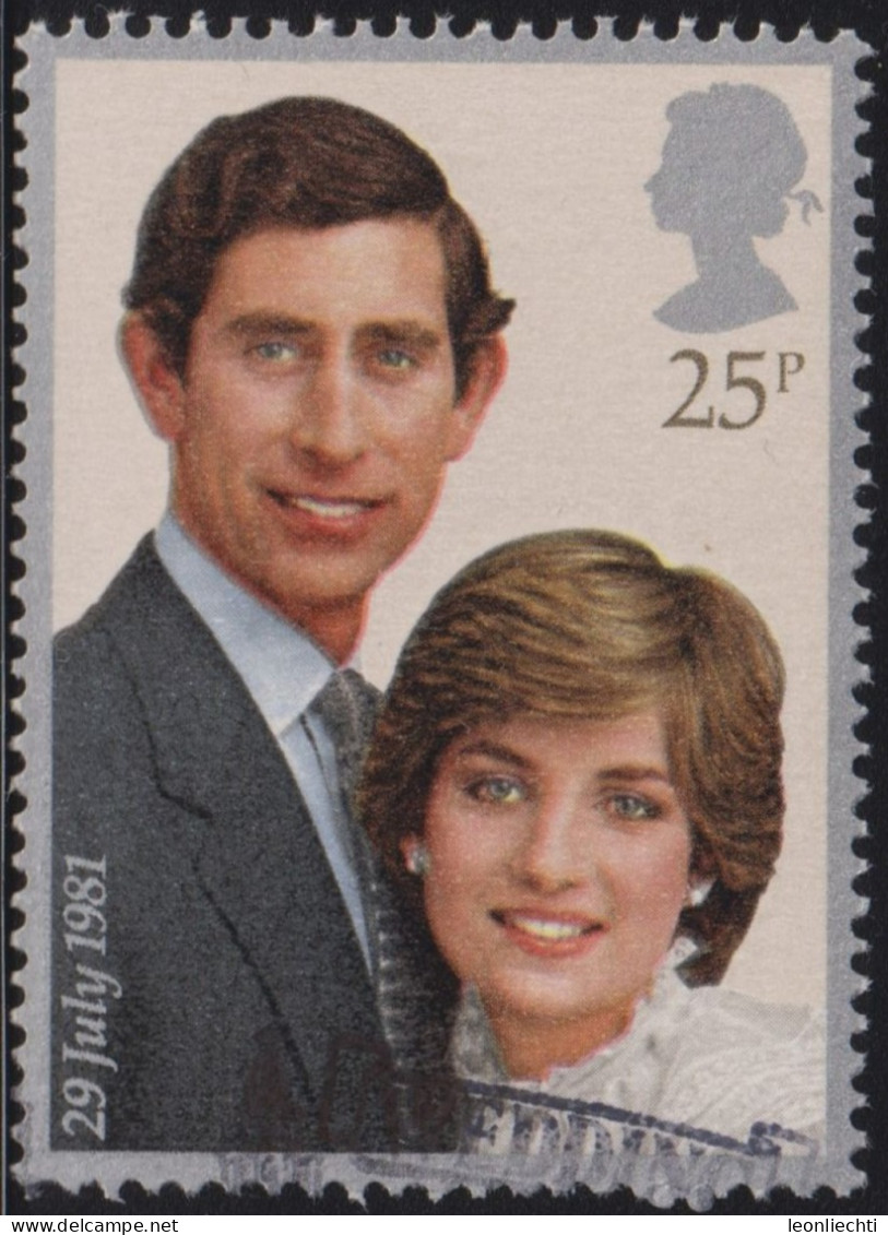 1981 Grossbritannien ° Mi:GB 885,Yt:GB 1002, Sg:GB 1161, AFA:GB 969, Un:GB 1002, Prince Charles And Lady Diana Spencer - Usados